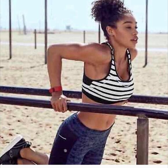 Athleta Triple Dare Sports Bra Black White Rriple XXS - Picture 5 of 9